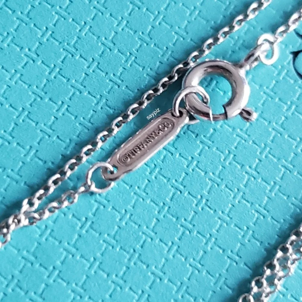 *SOLD* Tiffany & Co Blue Enamel Heart Key Necklace - Picture 9 of 12